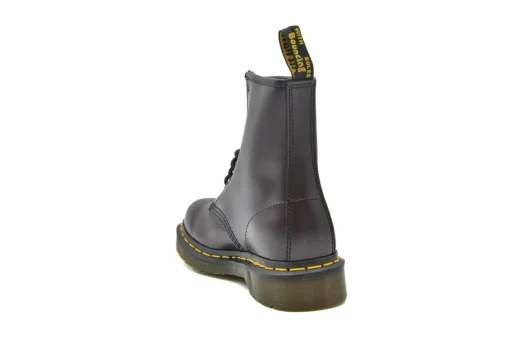 DR. MARTENS 1460 Smooth Leather Lace Up Boots in Burgundy