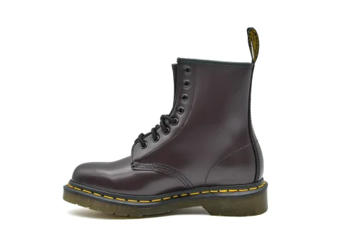 DR. MARTENS 1460 Smooth Leather Lace Up Boots in Burgundy