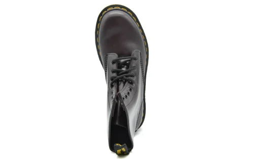 DR. MARTENS 1460 Smooth Leather Lace Up Boots in Burgundy